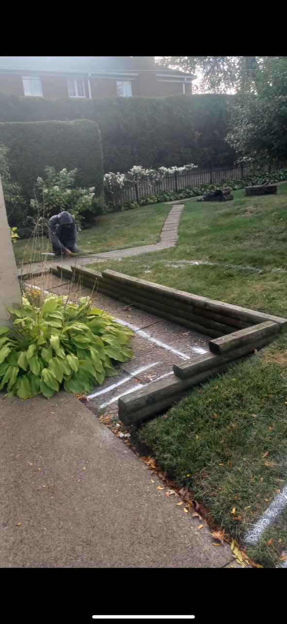 Garden pathway before the landscaping work